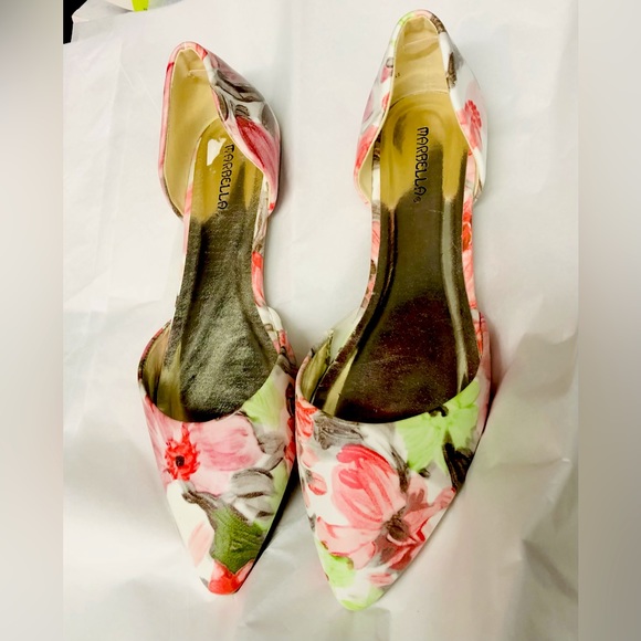 Women's Casual Pointed Toe Comfort Soft Slip On  Floral Flats Shoes - Picture 2 of 4